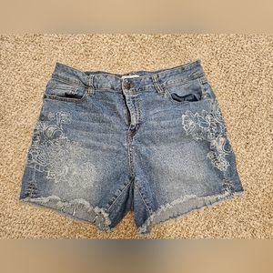 Lane Bryant Floral Jean Shorts Size 14